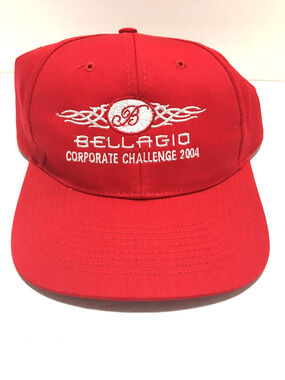Bellagio Adjustable SnapBack Hat Ball Cap Red 2004 Cooperate Challenge Rare